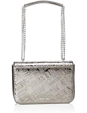 Love Moschino Borsa Embossed Patent PU Peltro JC4238PP04KD0910 Argento FW 17/18