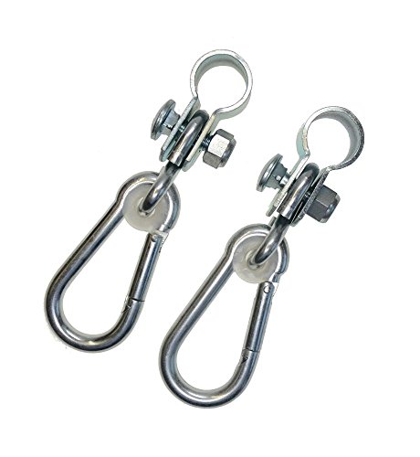 Danto - Juego de 2 ganchos de columpio de acero galvanizado con mosquetón