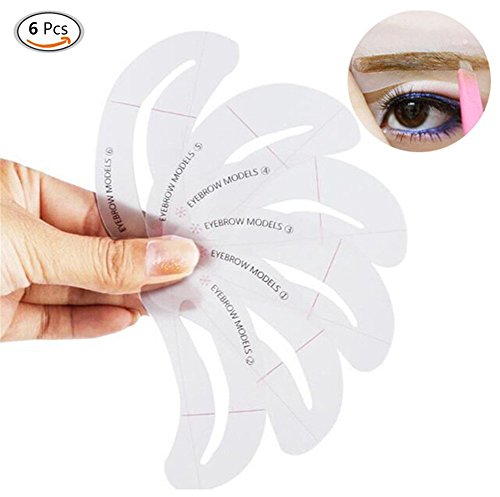 Augenbrauen Schablonen,Thrush Karte Karte Augenbrauen hilft Beauty-Tools Eyebrow Stencils DIY Template Makeup Tools Beauty Brow Drawing Guide Template Accessories (6 Stück)