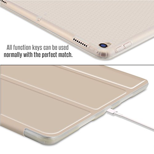 iPad Pro 10,5 Hülle, Infiland Ultra Smart Slim Lightweight TPU Schutzhülle Cover für Apple Neu iPad Pro 10,5″ Display 2017(mit Auto Schlaf / Wach Funktion)(Goldene) - 5