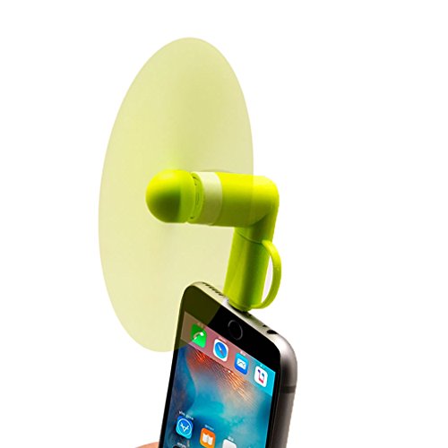 2in1 Micro USB und 8Pin Mini Ventilator Lüfter Kühler Fan für OTG fähige Handys iPhone Samsung Tablets usw – grün - 5
