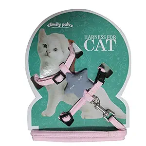 Emily Pets Adjustable Solid Nylon Cat Harness with Leash Puppy Pet Harness Strap Collar Lead Leash