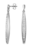 Esprit Damen-Ohrhänger Edelstahl rhodiniert Zirkonia weiß Rundschliff 4.5 cm - ESER13028A000