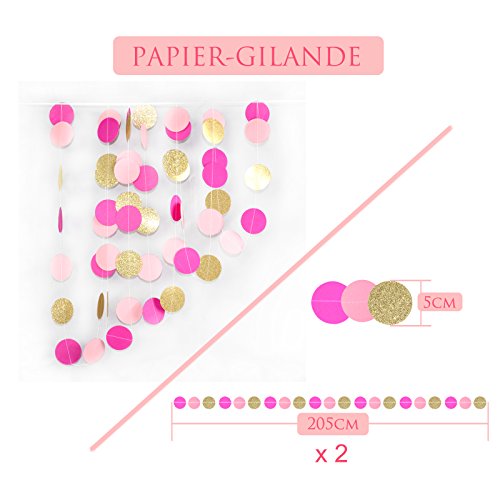 Himeland 22 Stück Pompoms Set, Papierblume mit Quaste und Girlande, Pompon Dekoration für Hochzeit/Baby-Dusche/ Geburtstagsfeier/Baumschulen-Dekoration - 4