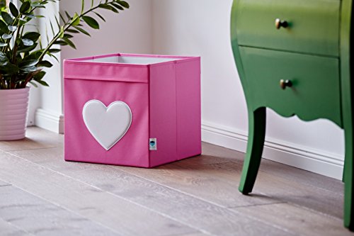 STORE.IT 671657 Ordnungsbox offen, Aufbewahrungsbox, passend für Kallax, Expedit, Polyester, 33x33x33cm,, rosa mit weiÃŸem Herz - 2