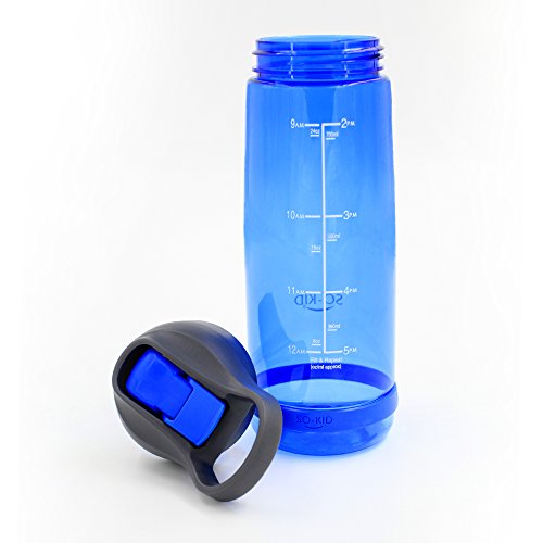 Sportflasche Trinkflasche, Wasserflasche mit Zeitmaßstab, Zeitplaner für Gesundheit, Farbesprung Trinkfbottle für Sport, Büro und Alltag 800ml - 3
