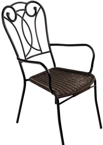 Verona Stacking Outdoor Garden Dining Chair (Made of tubular steel, 100% Weather-resistant , Finish: Black)