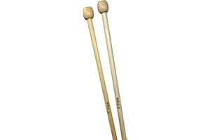 LAUREL & MASON Bamboo Knitting Needles Pair, 35cm Long Single Point Knitting Needle Set 4mm - 25mm (5mm)