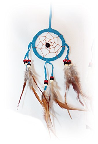 10 x Mini Traumfänger Wildleder zarte spitze Federn 6 cm. Ring verschiedene FARBEN Kinder Dreamcatcher 090 - 4