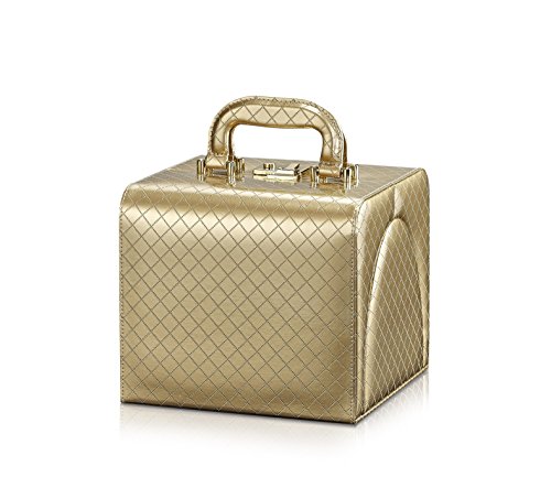 Vlando Faux-Leder-Reise Schmuckschatulle Halskette Ohrringe Ringe Speicher-Organisator - 2