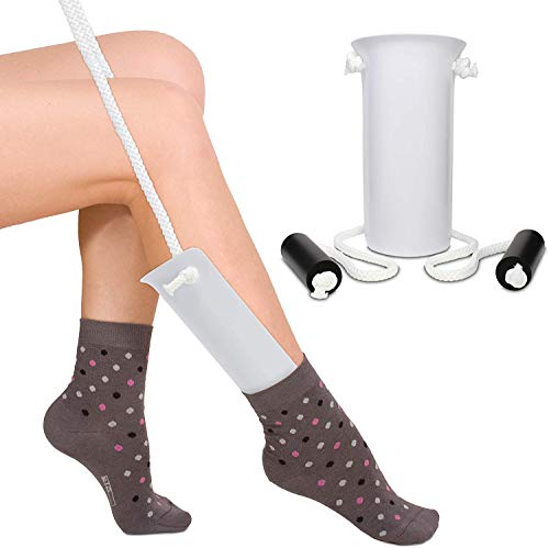Easy Sock Aid Cursore Calza Facile Da Accendere Dispositivo Di Assistenza Alla Compressione - Strumento Di Aiuto Per L'aiuto Di Calze A Compressione Estrattore Per Anziani Anziani Incinte Diabetici