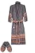 Produktbild Casa Copenhagen Exotic Terry Baumwolle Unisex Bademantel & Slipper Set, Frost Grau