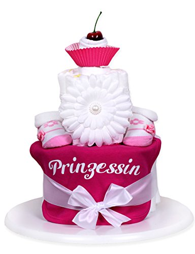 Preisvergleich Produktbild Trend Mama Windeltorte Muffin pink Mädchen Lätzchen Babysocken Haarband Prinzessin