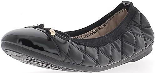 Black Flats With Bow Quilted Effect - 5