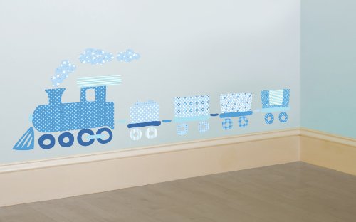 Steam Train Nursery Wall Stickers - Blue Collection