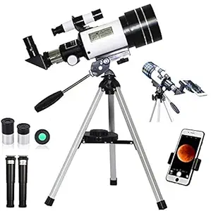 Frixen Astronomical Telescope 30070 with 70mm Aperture, 300mm Focal Length Telescope for Kids Beginners, Fully Multi-Coated Optics, Astronomy Refractor with Tripod, Phone Adapter