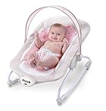 Babywippe rosa mit Vibration und verschiedenen Melodien zur Auswahl | Babyschaukel für Kinder bis 18 kg geignet