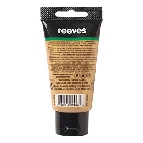 Reeves 8341800 “ Acrylic“ Acrylfarbe, Lichtecht, hoch Pigmentiert, starke Farbkraft, 75ml Tube – Gold - 2