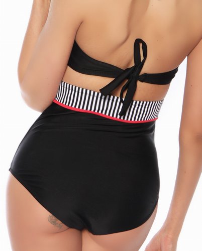 jowiha® Vintage Push Up Bikini im Retro Rockabilly Style in schwarz/rot/weiß Größen S M L oder XL - 2