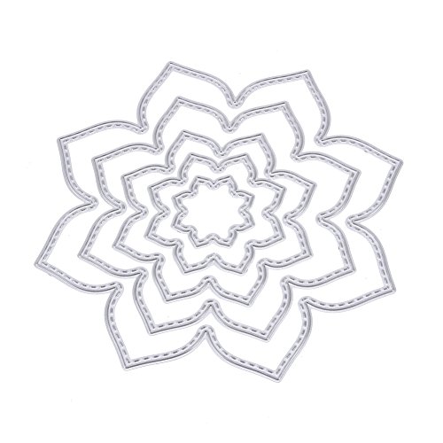 Amazingdeal365 5 PCS Blümen Metall Form Schablonen Schneiden DIY Dekor Sammelalbum Karten Buchzeichen Lesezeichen als Geschenk für Freunde Geburtstag Kinder,Kindergarten Hobby Schule Handarbeit Unterricht usw. Ein tolles Geschenk! - 5
