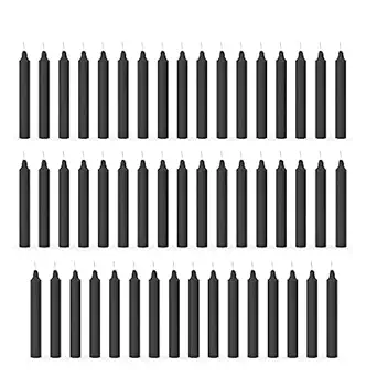 AuraDecor Pack of 50 Stick Candles || Especially Meant for Healing , Chakras, Ritual Candles , Decoration, Lighting , Home Decor || Burning Time 3 to 4 Hours Each (Black)