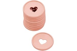 Craftelier - Anneaux en M en Métal avec Cœur Découpé pour Reliure des Agendas, Plannings, Carnets ou Albums de Scrapbooking et Artisanat | Lot de 9 Pièces de 35 mm Diamètre - Couleur Rose Bébé