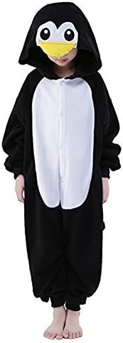 Kids Sleepsuit Animal Pajamas Halloween Cosplay Costume Onesie(Penguins, 105#(Fit height:47"-51"/120-130cm))