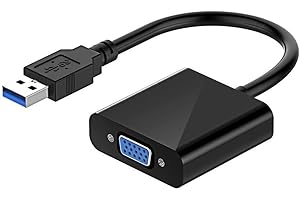 BOWONG USB 3.0 to VGA Adapter, USB 3.0/2.0 to VGA 1080P Adapter (Male to Female), Multi Monitor External Video Graphic Card Cable Converter for Windows 10/8.1/8/7/XP Built-in-Drivers