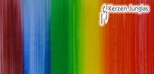Wachsplatte Regenbogen, längsgestreift 20x10 cm - 9756 - Verzierwachsplatte 200x100 mm für Kerzen