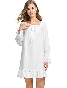 Avidlove Damen Kleid Nachthemd Schlafanzüge Nachtwäsche Negligees Langarm kurz / lang Dessous Baumwolle Reine...