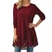 Produktbild Tops Damen Pullover DOLDOA Spitze Hoch niedrig Trim Saum Langarm Oberteile