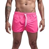 POIUDE Badeshorts für Herren Innenhose 14+ Farben & Kurz & Schnelltrocknend Badehose Trainingshose für Sport Laufen Strand(Wassermelonenrot, M) POIUDE Badeshorts für Herren Innenhose 14+ Farben & Kurz & Schnelltrocknend Badehose Trainingshose für Sport Laufen Strand(Wassermelonenrot, M)