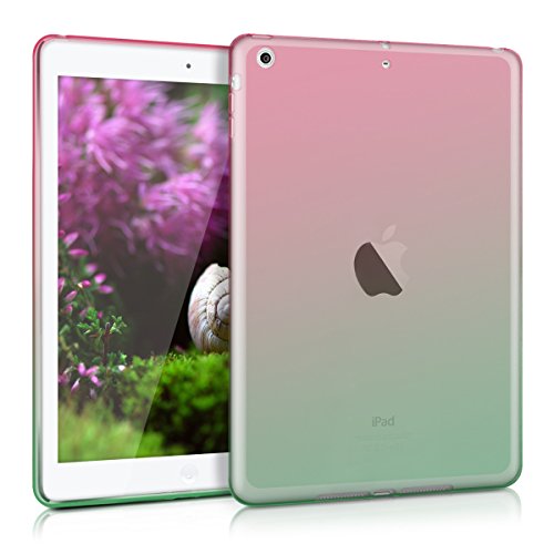 kwmobile Hülle für Apple iPad Air - Case Handy Schutzhülle TPU Silikon für Tablet - Backcover Cover klar Pink Grün Transparent