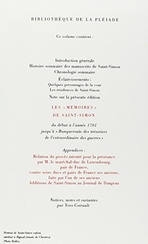 Saint-Simon : Mémoires, tome I 1691-1701
