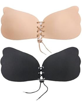 Aogolouk Trägerloser Demi-BH Self Adhesive Silikon nackt unsichtbar Push-Up rückenfreie BH ohne Träger/ silicone...