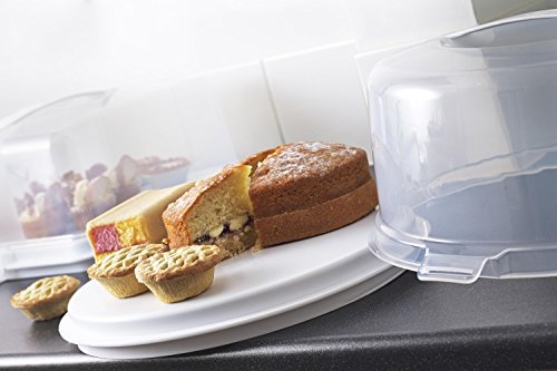 Whitefurze rund Kuchen Box, Kunststoff, weiß - 2