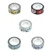 Produktbild D DOLITY 5 Rolle Washi Tape Scrapbooking Klebeband Basteln Sticker Aufkleber Masking Tapes Handarbeit, Basteln & Kunsthandwerk Zubehör 15x10mm