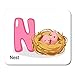 Produktbild Mauspad für Kinder, bunt, ABC N für Nest Cartoon Alphabet Tier Mauspad für Notebooks, Desktop-Computer Matten Bürobedarf 25 x 30 cm