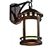 Produktbild HONGOU Wandleuchte Außen Retro Vintage Wasserfest Zylinder Form Laterne Design IP44 Wandlampe Landhausstil E27 Aluminium Und Glas Schatten Wandbeleuchtung Draußen 24 * 31CM