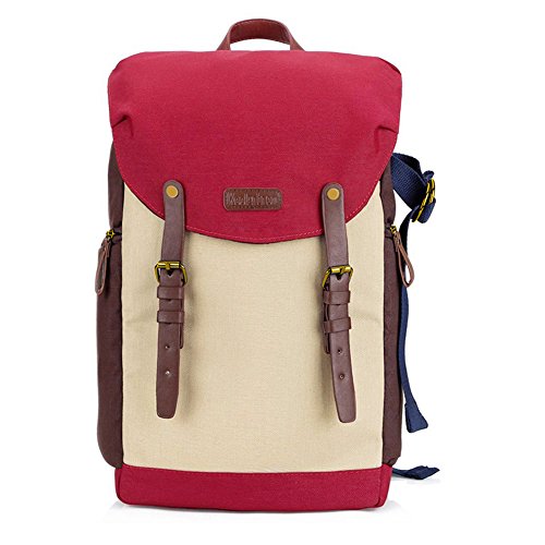 Koolertron Sac    Dos Sac de Cam  ra Sacoche de Voyage en Nylon Professionnel pour Appareil Photo Reflex DSLR Canon EOS  Nikon Sony avec Housse de pluie   tanche  Rouge 
