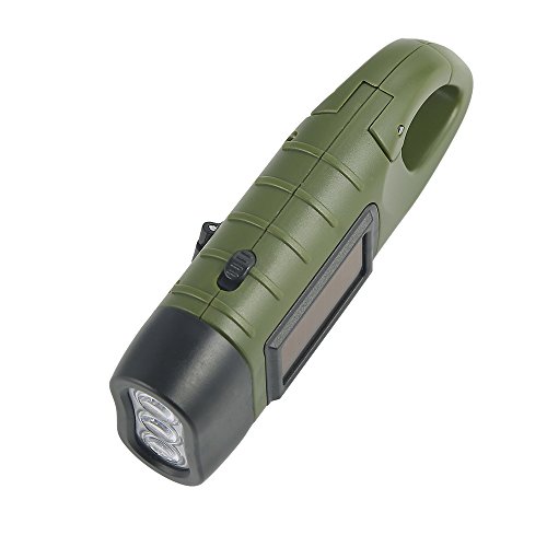 Simpeak LED Taschenlampe Handkurbel Solar Dynamo Karabiner Energie wiederaufladbare Taschenlampe für Camping Klettern Wandern - 4