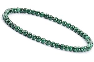 Unique Gems Pulsera de piedras preciosas discretas para mujer, diámetro de 4 mm, perlas de chakra de Buda