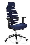 hjh OFFICE Chaise de Bureau/Chaise pivotante Ergo Line II Pro Tissu Bleu