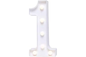 HshDUti LED Alphabet Letter Lights Light Up Warm White Night Light Plastic Letters Numbers Standing for Home Party Bar Wedding Festival Birthday Decorations Xmas Gifts 1