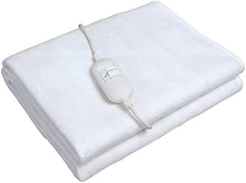 **FREE DELIVERY**1p PER HOUR** BS PLUG Highlands Superior Energy Saving Silent Comfort Night Sleep Electric Blanket Single Double King Bed Heated Fleecy Mattress Underblanket Cover Washable Polyester White Radiator Warm Heater Bedroom Home CHEAP