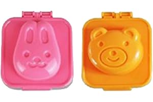 Sanfly 2 Pcs Oeuf Bouilli Sushi Moules De Riz Moulage Bento Fabricant Dessin Animé Mignon Cuisson Cuisine Outils Cuisine Bento Accessoires Pour Enfants