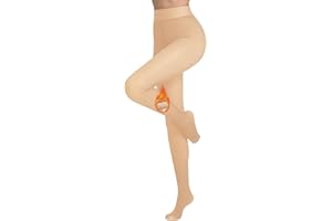 Vertvie Damen Thermo Strumpfhose Translucent Winter Leggings mit Innenfleece High Waist Gefütterte Plüschstrümpfe Durchscheinend Warmhaltende Strumpfhosen Stretch Dick Beinwärmer Pantyhose