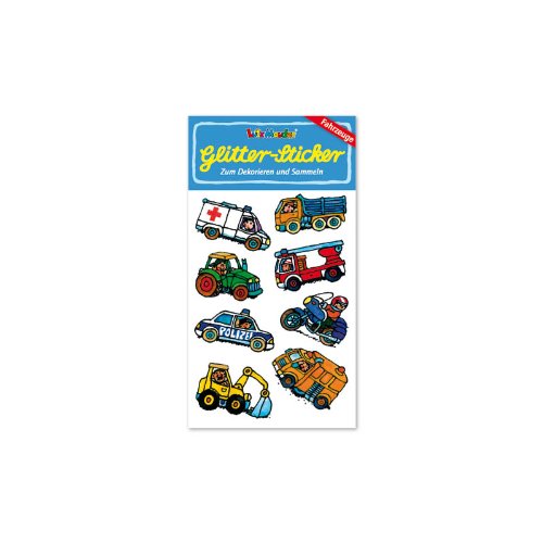* Autos & Fahrzeuge * Glitter-Sticker / Glitzer-Sticker von Lutz Mauder // Sticker Glitter Tattoo Glittersticker Kinder Kindergeburtstag Geburtstag Mitgebsel Geschenk Basteln Aufkleber Polizeiauto Feuerwehr Feuerwehrauto Trecker Krankenwagen Bagger Motorrad LKW