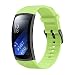 Produktbild Für Samsung Gear Fit2 Pro Uhr Intelligent Uhr Smart Watch Ersatz Sport Weiches Gestreiftes Silikon Uhrenarmband Armband Bügel Handgelenk für Herren Damen (Grün)