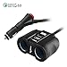 Produktbild Rocketek USB-Autoladegerät, 3.1A / 15.5W Dual-USB-Kfz-Ladegerät-Adapter, 2-Buchse Zigarettenanzünder-Splitter 12V / 24V Adapter Auto-Buchse mit Schnellladung 3.0 und zwei Smart USB-Kfz-Ladegerät für Handy-Tablet GPS Dashcam Radar-Detektor (schwarz)
